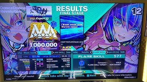 【DDR WORLD】ZODIARK - I WANT YOUR LOVE (Darwin remix) [Single-EXPERT] Lv.13 1,000,000 MFC