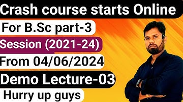Crash course starts Online From 04/06/24,FOR-BRABU Muz Math Honours, Sessions 2021-24