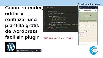 como entender, editar y reutilizar una plantilla/tema gratis de wordpress sin plugin