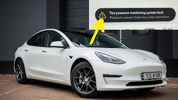 Tesla “Tire Pressure Monitoring System Fault” warning on screen