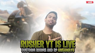 PUBG MOBILE LIVE PAKISTAN FREE CUSTOM ROOM | RP GIVEAWAY + UC  | RUSHER YT