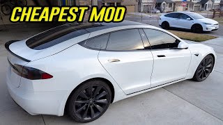 INSTALLING AN UNDER $200 SPOILER ON A TESLA MODEL S - How To Do It Quick & Cheap