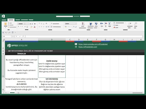 Video: Excel'de Bir Hücreye Metin Nasıl Sarılır (Excel)