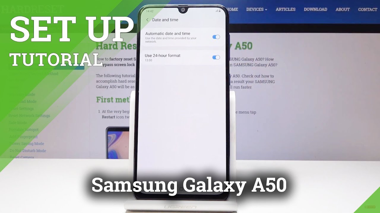 How to Set Up Date Time in Samsung Galaxy A50 - Clock Format - YouTube