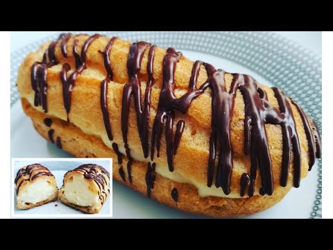 Eclere Umplute Cu Budinca De Vanilie | Pasteles Rellenas De Pudding De Vainilla