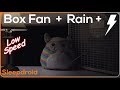  box fan low speed and rain sounds for sleeping with distant thunder 10 hours fan white noise