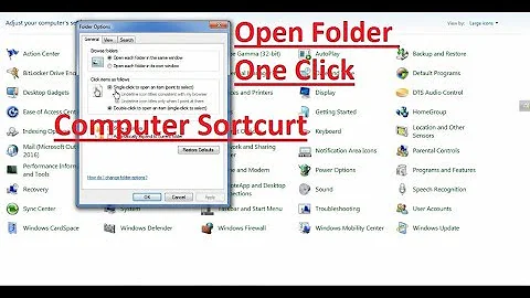 How To Open Folder , File , Icon With Single Mouse Click | one click open folder on pc