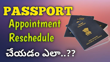 How to Reschedule your PASSPORT in telugu || chandu4ever