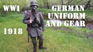 WW1 1918 Imperial German Infantryman Uniform and Equipment.