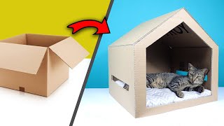 How to Make Cardboard House for Cat | Cara Membuat Rumah Kucing Dari Kardus by Ai Creative 276,678 views 2 years ago 4 minutes, 47 seconds