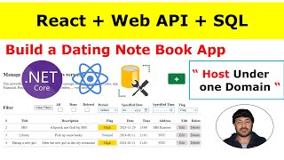 React with .Net Core Web API and SQL Database - Create App - Tutorial for Beginners