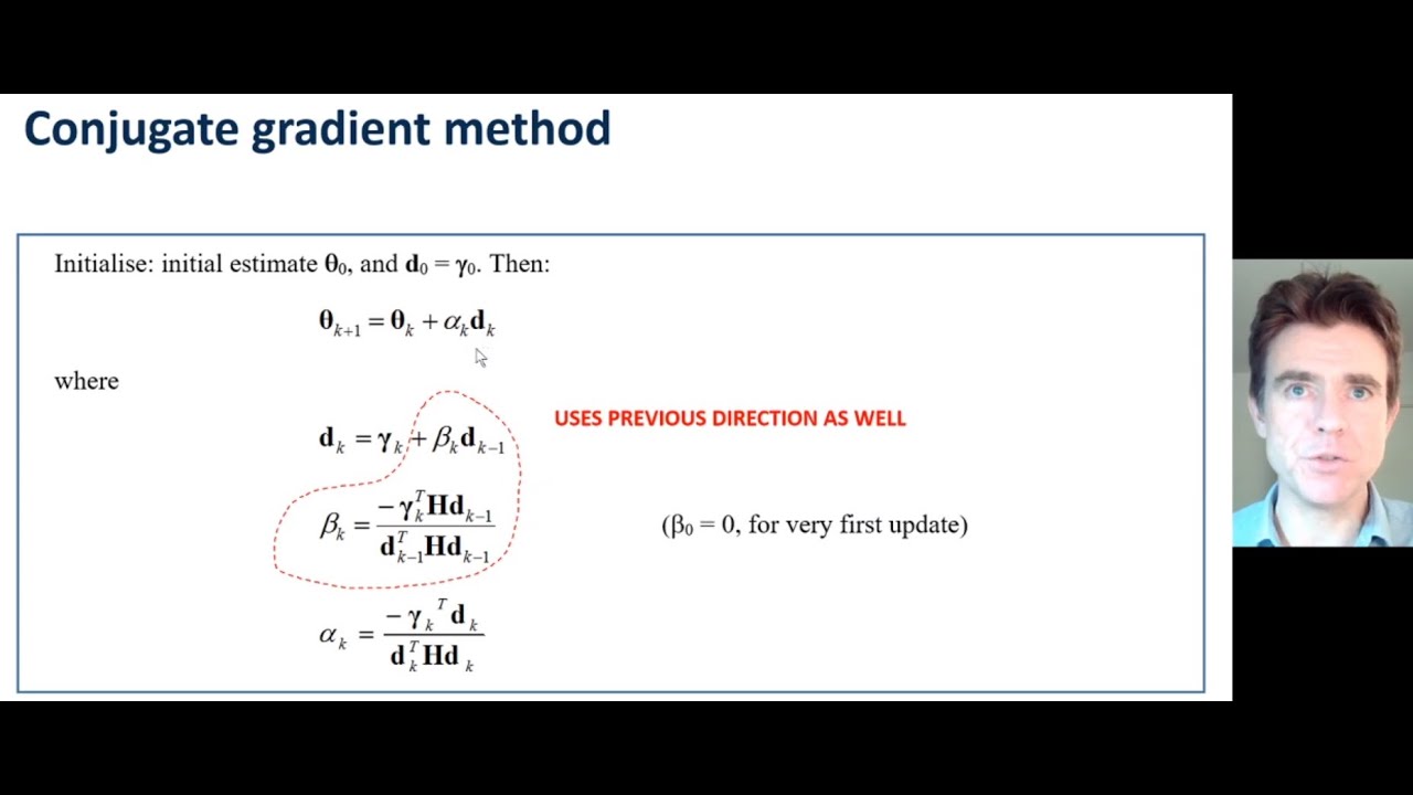 example of steepest Descent (left) and Conjugate Gradient (right)