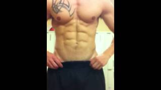 Young 18 Amateur Bodybuilder Flexing After Workout