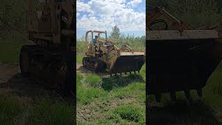 John Deere 455 E Crawler Loader dozer with bucket and blade