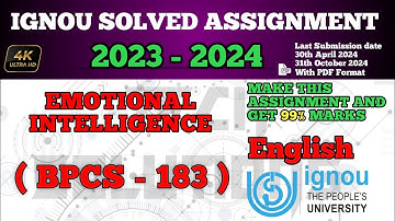 BPCS 183 SOLVED ASSIGNMENT 2023-24 IN ENGLISH MEDIUM | BPCS 183 SOLVED ASSIGNMENT 2024 | #Bpcs183