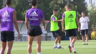 Cristiano and Benzema return to group training