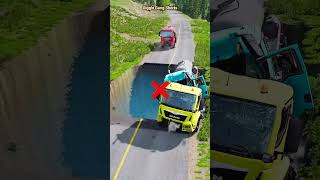 Trucks Vs Biggest Water Pit #005 - BeamNG.drive 😳🤯 #shorts