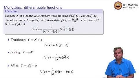 Lecture 5.1: Functions of Continuous random variables