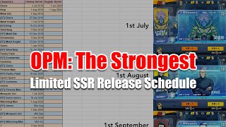 All Limited SSRs Release Schedule (Until Watchdog Man) [One Punch Man: THE STRONGEST]
