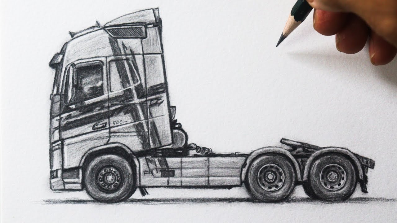 Como Desenhar um Caminhão Volvo FH do Zero ao Resultado Final NARRADO