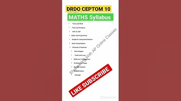 DRDO CEPTOM 10 A&A MATHS SYLLABUS 2022/DRDO CEPTOM 10 MATHS SYLLABUS/DRDO SYLLABUS 2023 #shorts #ssc