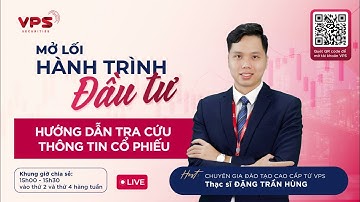 HƯỚNG DẪN TRA CỨU THÔNG TIN CỔ PHIẾU