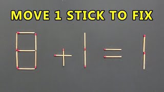 Move 1 Stick To Fix The Equation - Matchstick Puzzle  | Logic puzzle