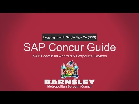 Android Device Single Sign On (SSO) - SAP Concur Barnsley Council