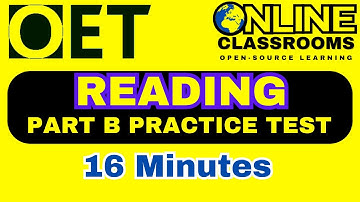 oet reading part B practice test 16 mins | OET 2.0 Online Classroom