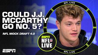 Could J.J. McCarthy go No. 5? 👀 Mel Kiper Jr. shares his NFL Mock Draft 4.0 👏 | NFL Live