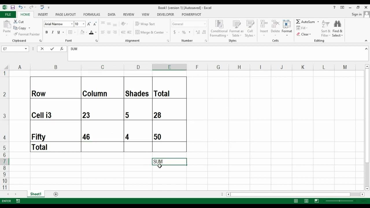 Introduction Excel Lesson 4 Addition in Excel - YouTube