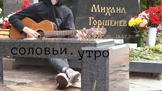 Video thumbnail of "Соловьи. Утро (Михаил Горшенев)|акустический кавер на гитаре"