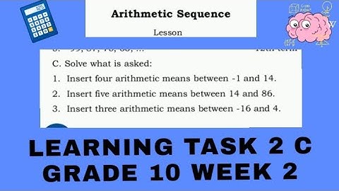 (TAGALOG) LEARNING TASK 2C ARITHMETIC SEQUENCE MATH 10 QUARTER 1 WEEK 2