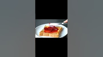 Glass Strawberry Jam Spread on Toast 🍓 | Satisfying ASMR #fyp #asmr #satisfying #oddlysatisfying
