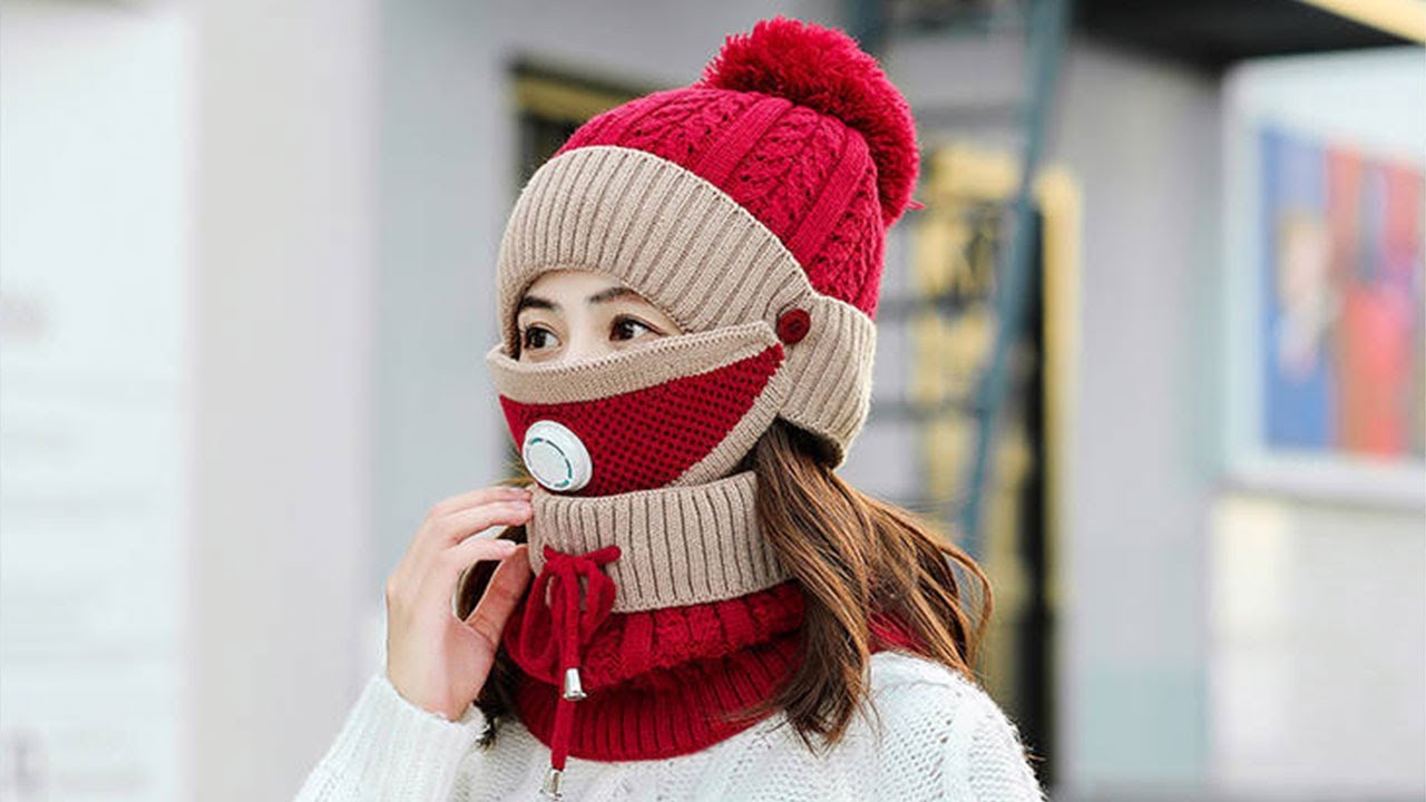Winter Fur Windproof Hats Thick Warm Cap Face Head Cover Women Men Snow Hat 