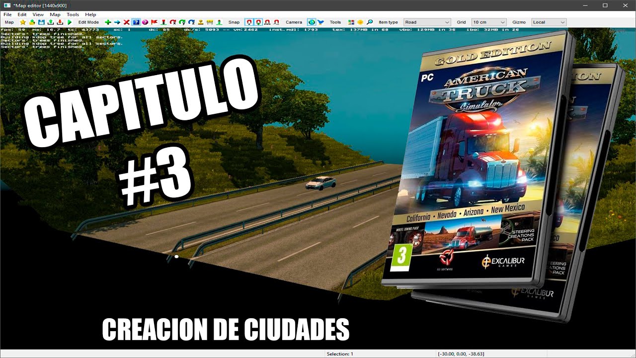 ATS 1.48- Editor de Mapas Capitulo #3 Creación de Ciudades - YouTube