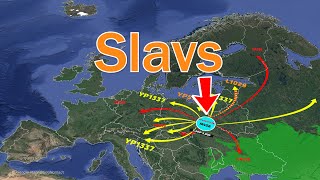 The spread of R1a associated with the migration of the Slavs and Corded Ware culture