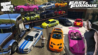 GTA 5  Franklin Taking Delivery Of Fast and Furious Cars | (GTA V Real Life Cars)