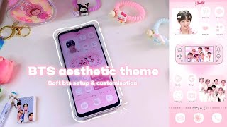how to make your android phone aesthetic | bts pink theme | aesthetic homescreen tutorial | samsung screenshot 1