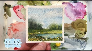 Landscape Painting Watercolor/ Easy for Beginners/ Mini Monday Madness/ Abstract Landscape