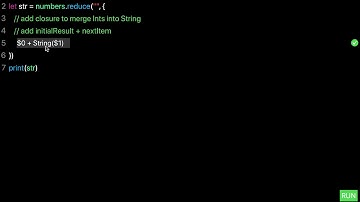 Learn swift: Reduce array of integers into a single string