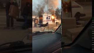 Mail Carriers Save Packages From Burning Postal Service Vehicle