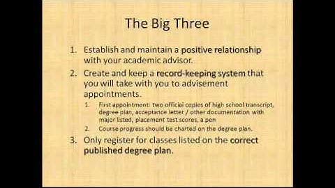 Academic Advisement Advice