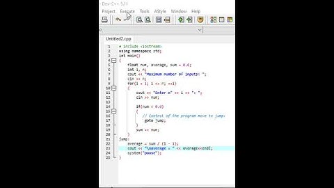 Goto Statement program in c++.