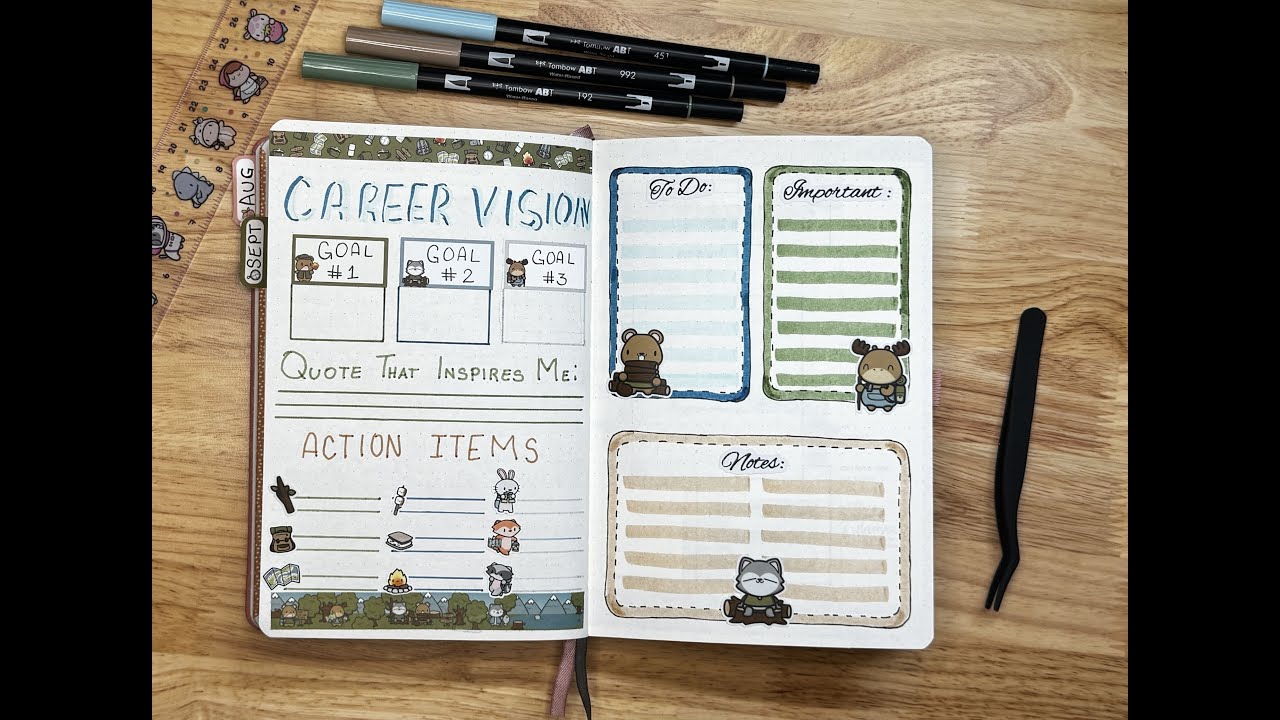 ✨ Career Vision Bullet Journal Spread | September Bujo Setup for Goals & Growth