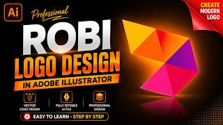 Adobe Illustrator Professional Robi Logo Design Tutorial | Modern Vector Logo Design Bangla #logo