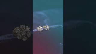 Diamond Stud Earrings with Petal-Inspired Design 💎 #DreamDiamonds #StudEarrings #DiamondEarrings