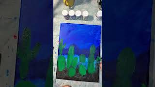 Dancing in the Moonlight Desert Cactus Collage | Mixed Media Art #collages #artshorts #art #shorts