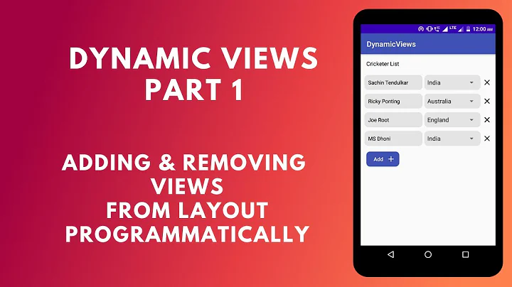 Android Dynamic Views Part 1 | Adding & Removing Views From Layout Using Java Code In Android Studio