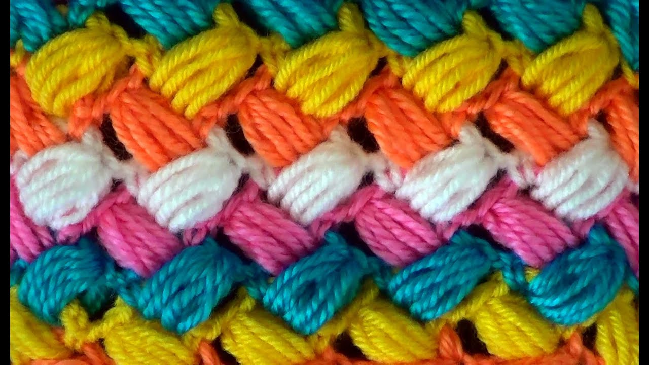 Узор Шахматка из пышных столбиков